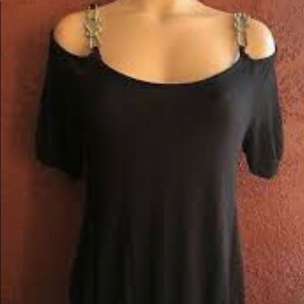 - Rhapsody Black Cold Shoulder Top.
